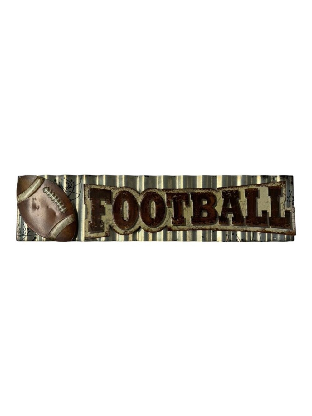 Hobby Lobby Silver Metal Football Wall Hanging Sign Sports Decor ~ P7 11